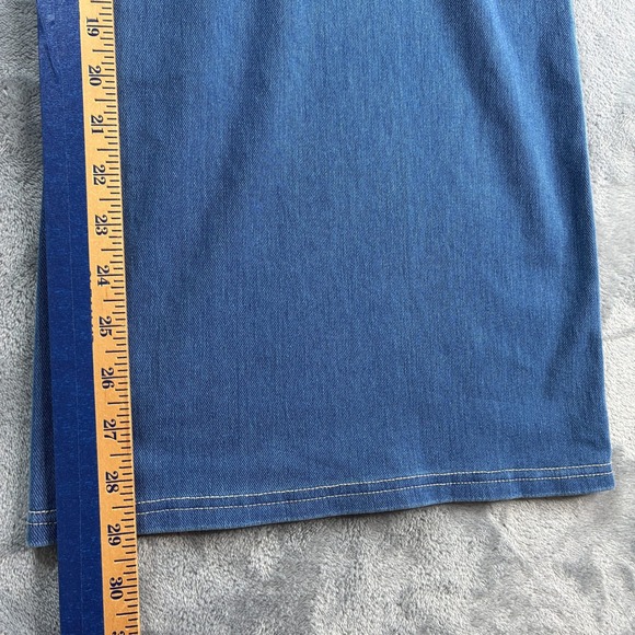 Halara Petite Size Medium Wide Leg Denim Look Stretch Pants Comfy Pull on - Picture 8 of 14